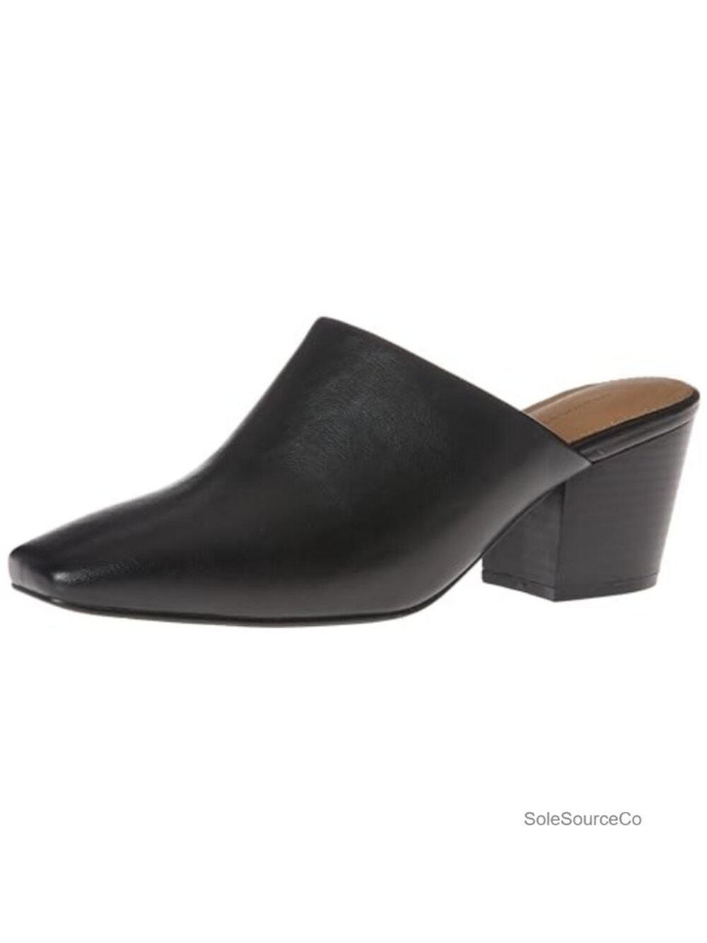Women's Square Toe Slip On Heeled Mules, Backless, Non Slip Cuban Heel